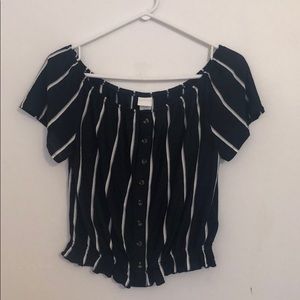 H&M off the shoulder striped top